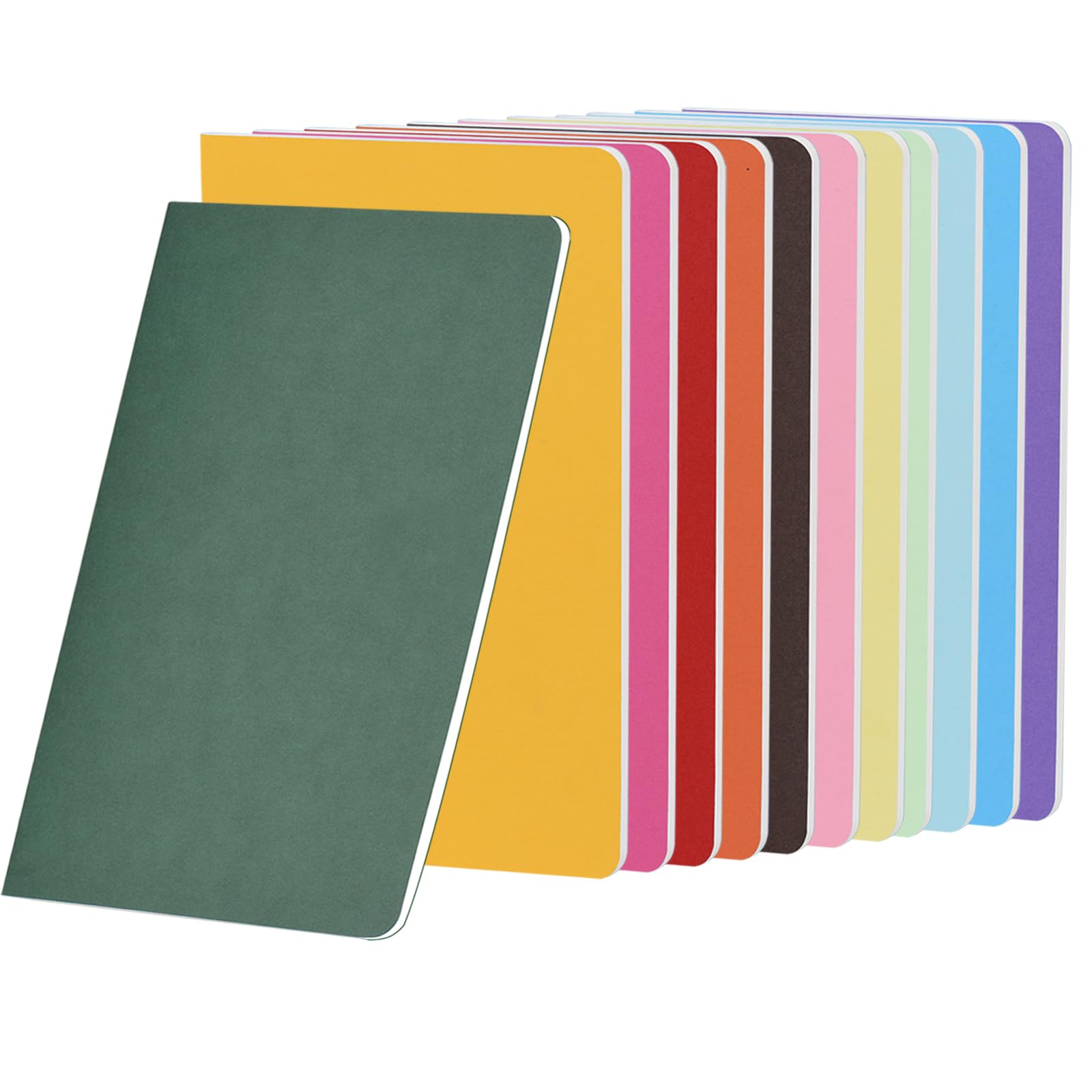 ZCZN Cuaderno A5 Paquete de 12, Libretas en Blanco de 30 Hojas/ 60 Páginas para Dibujo Diario Notas Estudio Agenda - 12 Colores Mixtos