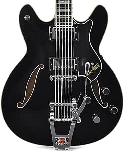 Hagstrom Tremar Viking Deluxe Semi-Hollow Body Electric Guitar - Black Gloss