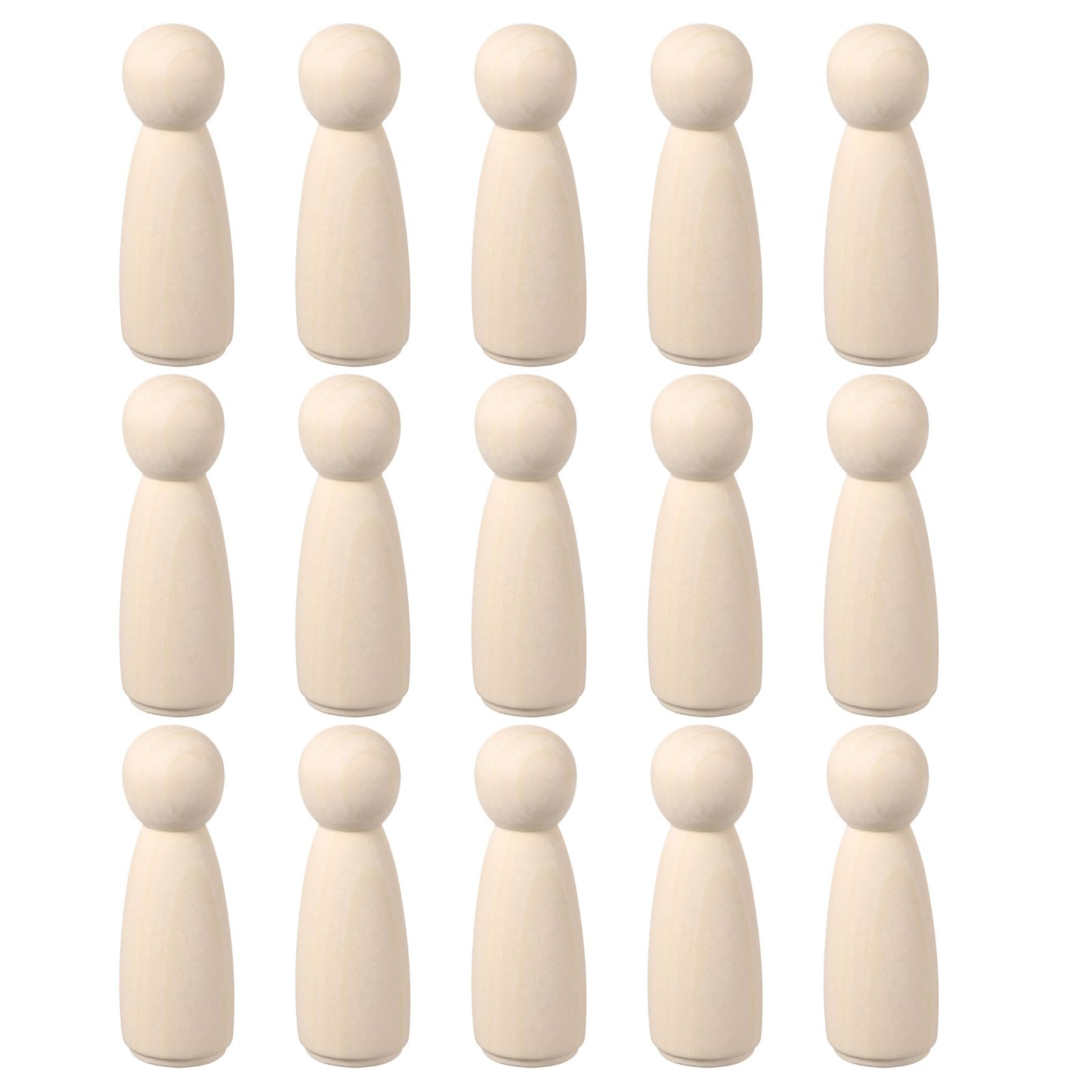Pinces à linge en bois brut en forme de fille de 7,6 cm pour bricolage DIY et loisirs créatifs