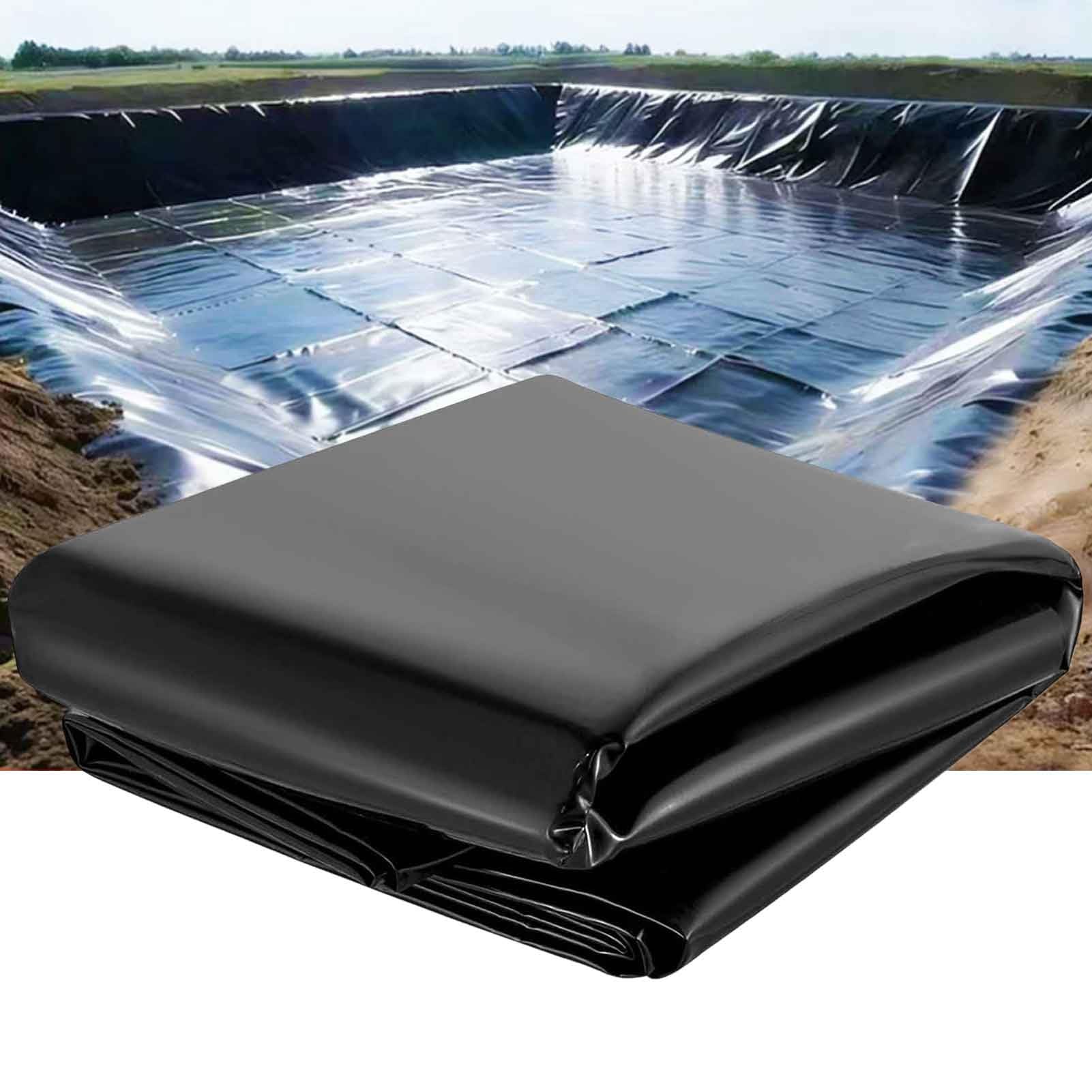 DMCHENGMA Black HDPE Pond Liners 5 mil Thick 1x6m 2x2.5m 3x4m 4x6m 5x8m 8x10m 10x12m | Koi Fish Pool Sealing Film Membrane Polythene Plastic Sheeting | Outdoor Tarpaulin(4x10m(13.1x32.8ft))