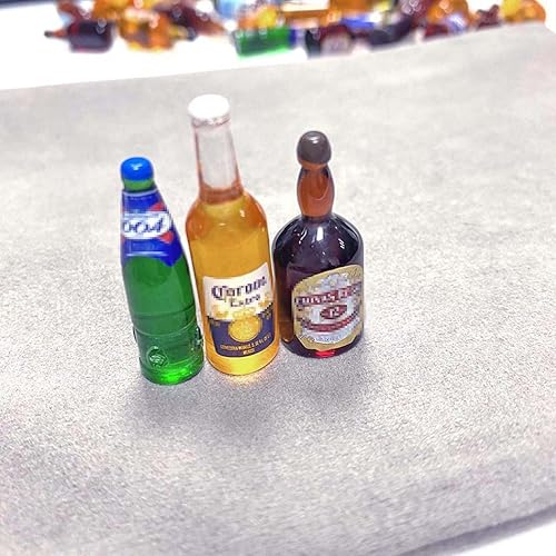 Miniatura 5 de 40 botellas de cerveza en miniatura, juegos de vino mixto, modelo mini de vidrio de resina para manualidades, álbum de recortes, decoración de