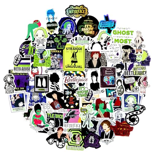 Conquest Journals Beetlejuice Never Trust The Living Decal Pack 60-Pack Unique Vinyl Stickers 5 Hologram Sticker Decals Waterproof UV & Scratch Resistant Great for Gadgets Officially Licensed