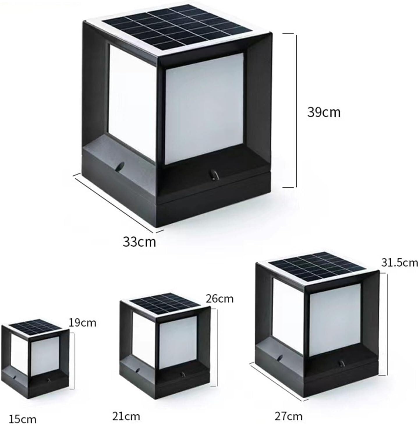 Oświetlenie zewnętrzne na słupki solarne Wodoodporne oświetlenie solarne na słupki do płaskich powierzchni Patio Krajobraz Ścieżki na patio Ogrody(32.5 * 39cm)