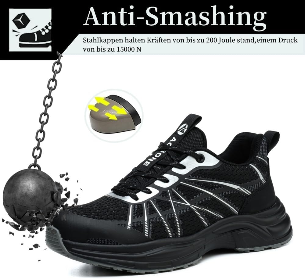 SPIEZ Veiligheidsschoenen voor Heren, Lichtgewicht met Composietneus, Antistatische en Waterdichte Werkschoenen, Sportieve Veiligheidsschoenen in Bruin, EU Maten 43 SPIEZ Veiligheidsschoenen voor Heren, Lichtgewicht met Composietneus, Antistatische en Waterdichte Werkschoenen, Sportieve Veiligheidsschoenen in Bruin, EU Maten 43