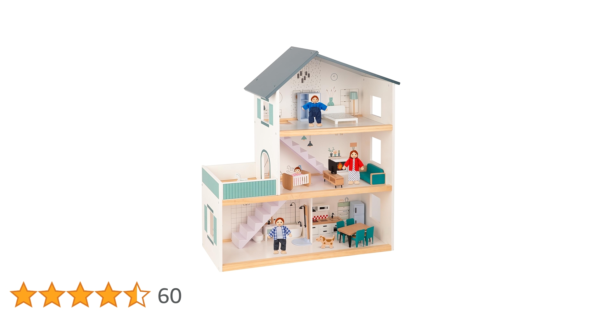 木製 ドールハウスセット Amazon.co.jp: OOOK 木製ドールハウス 子供用ドールハウス 模擬