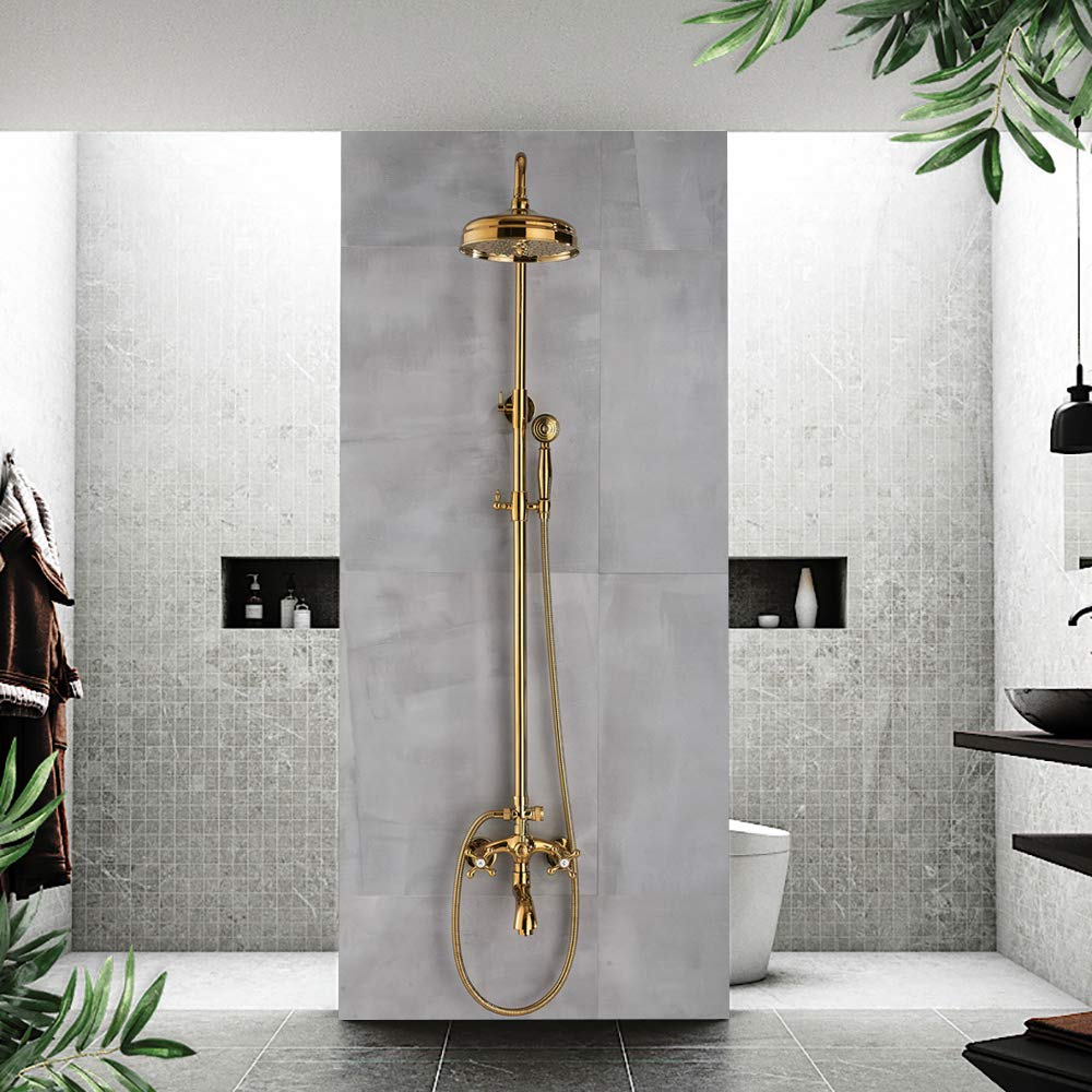 System Prysznicowy Rain Shower Z Baterią Wannową, Ścienny Zestaw Prysznicowy Wysokociśnieniowy Z Deszczownicą I Wielofunkcyjnymi Ręcznymi Słuchawkami Prysznicowymi