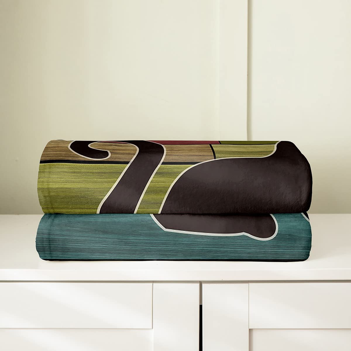 Coperta in pile per gatti e gatti, in pile, per bambini, con gattini per tutte le stagioni, traspirante, 3D, in legno, per amanti dei gatti, per letto matrimoniale, 150 x 150 cm