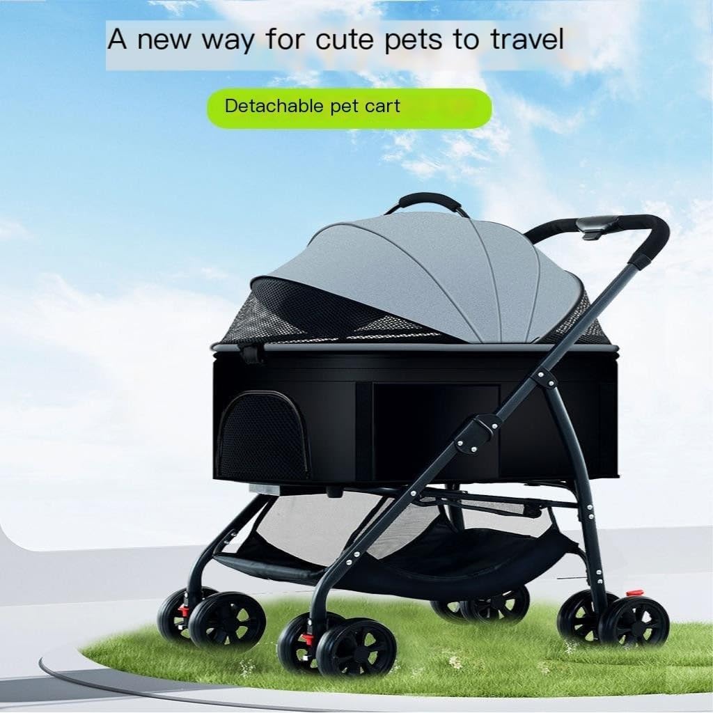 ペット用ベビーカー 散歩中の赤ちゃん、中小型犬、猫の外出用の軽量、折りたたみ式、取り外し可能なペットカー ペットベビーカー(Gree Amazon |  NYHGOXM ペット用ベビーカー 折りたたみ式 犬用ベビーカー ペット運搬車 取り外し可能 猫犬用 64cm 耐荷重15kg 小型 中型猫犬 ...