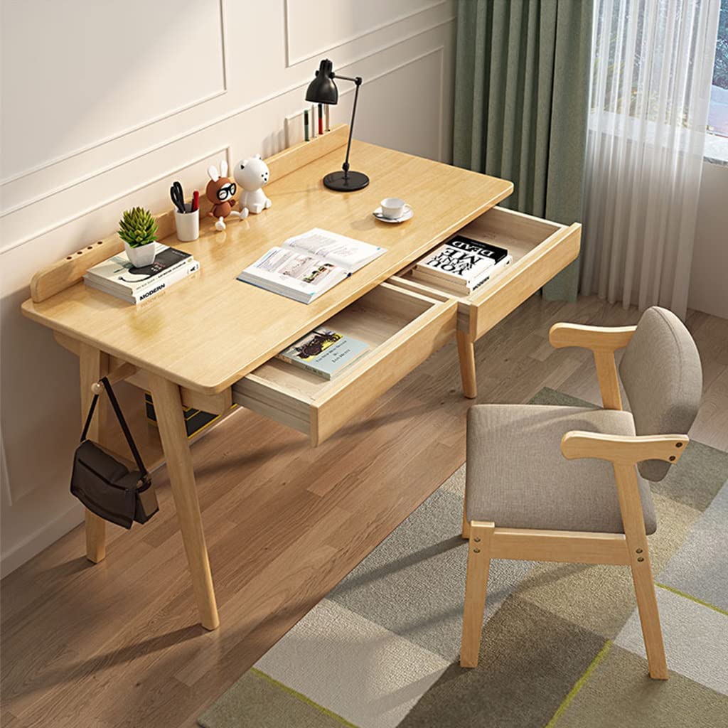 Scrivania in legno massello per casa e studenti Semplice camera da letto Scrivania con gambe robuste 100x55x75cm Colore legno t per studio e lavoro