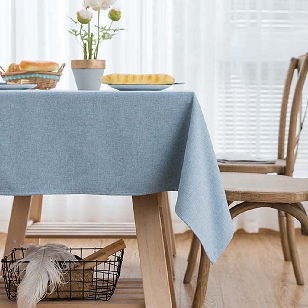 Amazon｜テーブルクロス 撥水加工 厚手 ブルー 無地 長方形 130x180