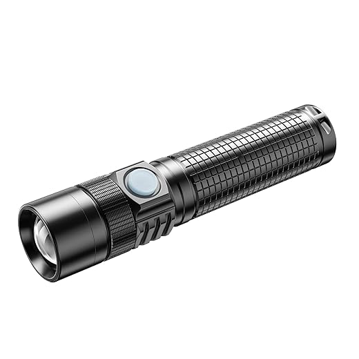 iodoo True 5000LM Rechargeable Led Flashlight with 5000mAh Battery, Type-c and Chargeable for Phone, Streamlight Flashlight Hight Lumens, Handheld Flashlights for Emergency Camping Hiking Gift (Mini)