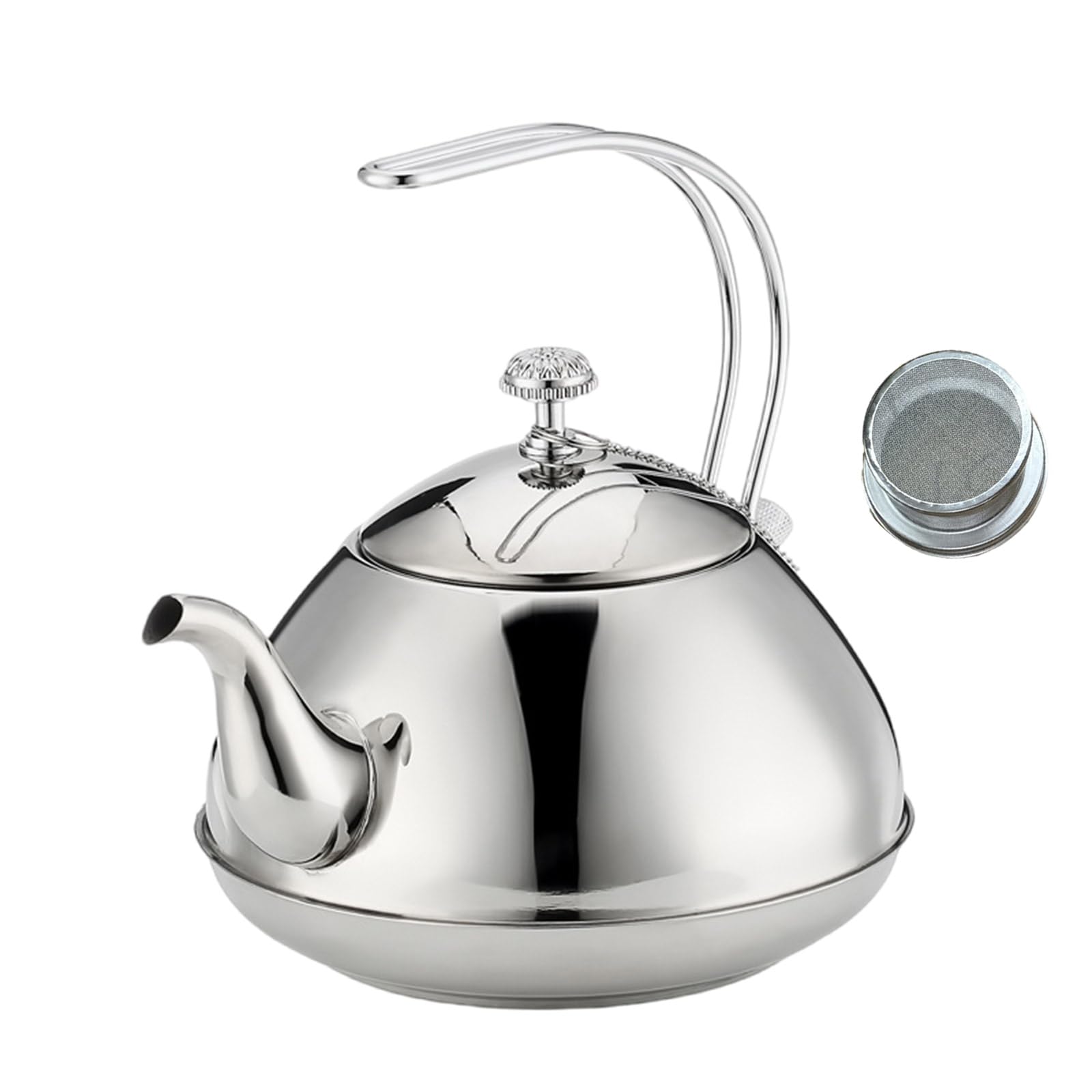 Xinsheinelry 1.5L Nonrust Steel Flat Bottom Kettles for Fast Boiling and Teas Brewing with Ergonomic Handle Cooking Water Pots Large Capacity Boiling Water Pots