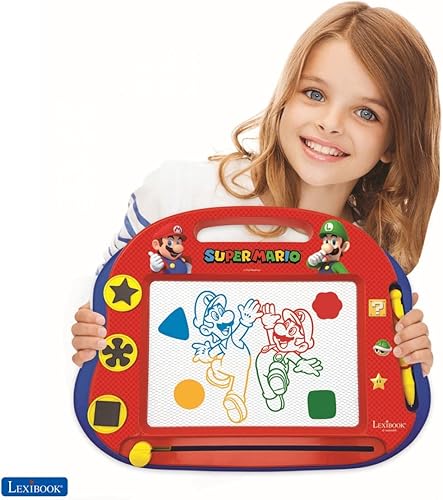 Miniatura 2 de Lexibook CRNI550 Super Mario Brothers - Tablero magnético de dibujo multicolor para Nintendo, juguete creativo artístico para niñas y niños, lápiz