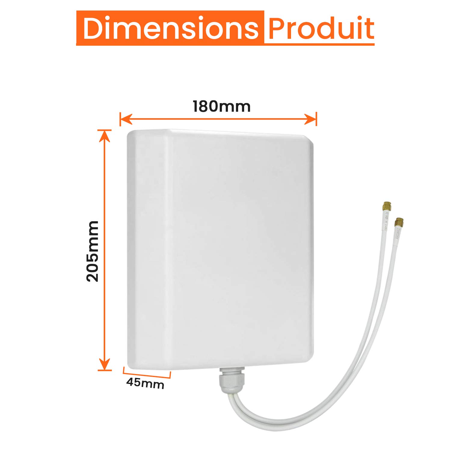 Antenne 4G Exterieur - Amplificateur pour Routeur 4G - Compatible avec Toutes Les Box - Routeur Huawei Bouygues Orange - 2 Câbles SMA (5M)