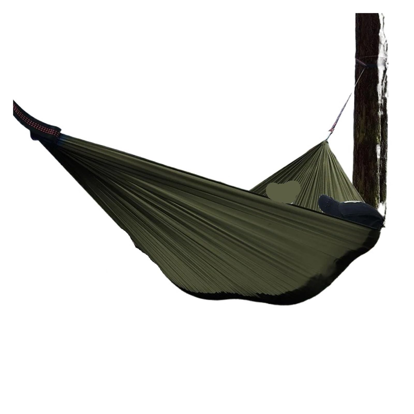 Hammocks, 5Pcs Traveler Parachute Cloth Lightweight Hammock Outdoor Camping Camping Hiking Hammock,for Outside(Army Green)