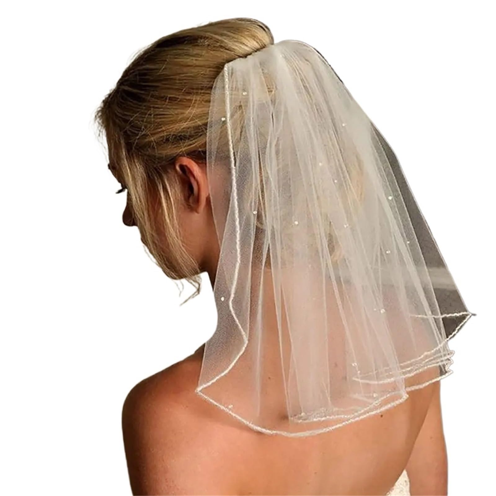Velo Novia Velo de novia peine nupcial corto cristal despedida soltera hombro for mujer