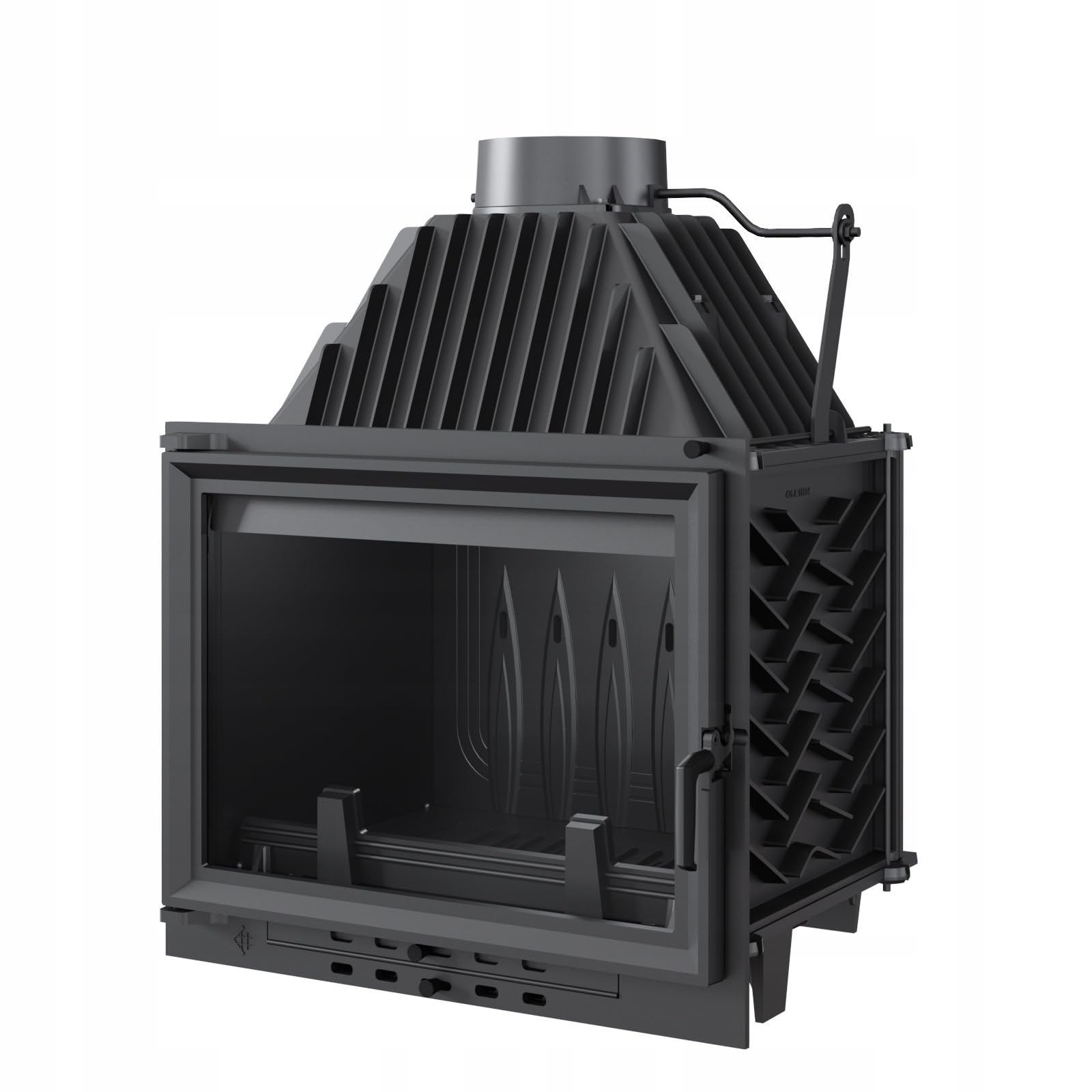 KRATKI ZUZIA Inserto per camino 12 kW Ø150 mm tubo di fumo – in ghisa, vetro pulito & Ecodesign – BImSchV 2 – vetro resistente al calore
