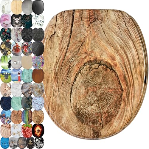 Sanilo WC Sitz ohne Absenkautomatik, viele schöne Toilettendeckel zur Auswahl, hochwertige und stabile Qualität aus Holz (Rustikal)