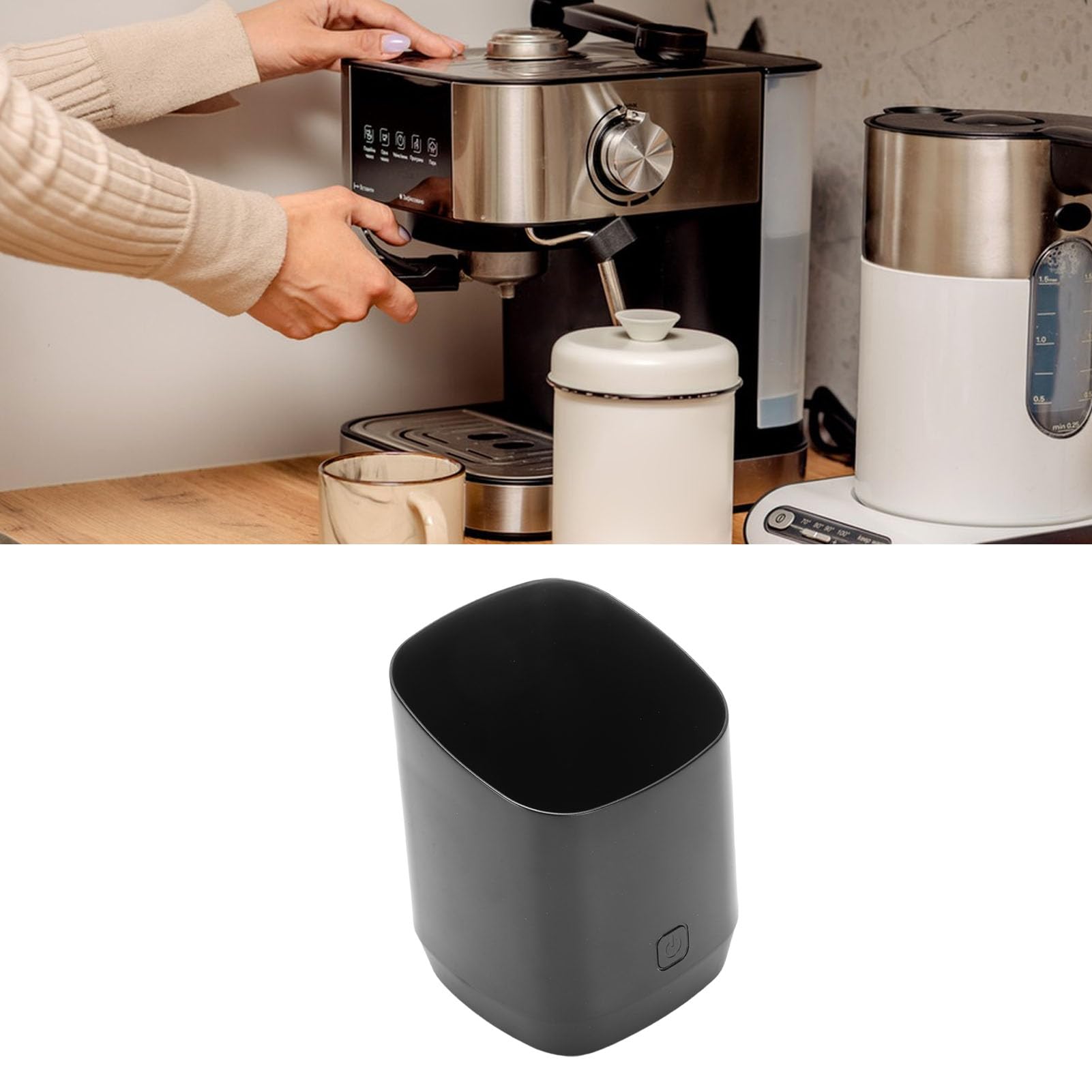 Vikye Báscula de café Digital, Vaso Dosificador de Alta Precisión de 0,1 G con Pantalla LED, Conversión de Gramo/onza de 500 G de Capacidad, Batería de 600 MAh para Máquina de café