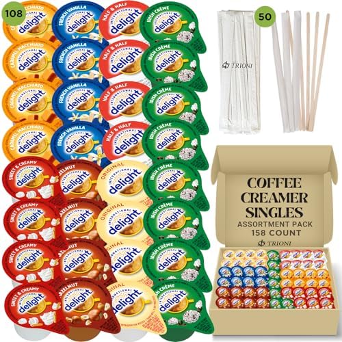 Coffee Creamer Singles Variety Pack Bulk (133 ct) Caramel