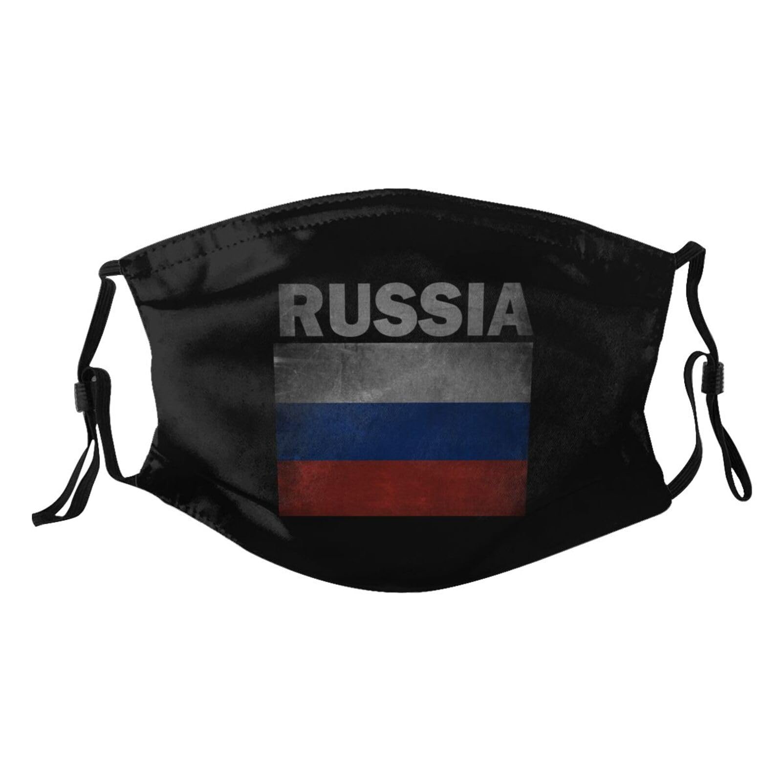 Rqwaaed Vintage Russia Flag Face Mask Washable Reusable Adults Breathable With 2 Filters