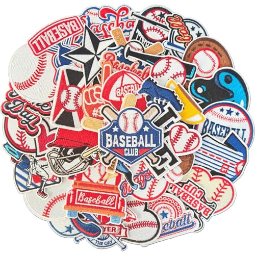 36Pcs Baseball Iron on Patches Embroidered Baseball Patches for Jacket Hat Jersey Bag Jeans Shirt