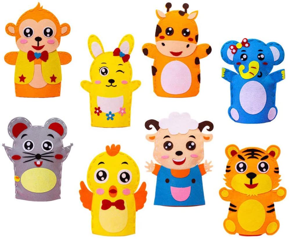 Sponsored Ad – KASTWAVE DIY Finger Puppets Dolls, 8 Pcs Hand Puppet Making Kit Felt Sock Puppet Making Set Animal Hand Puppet Craft Creative Play Party Supplies for Kids (Mixed)