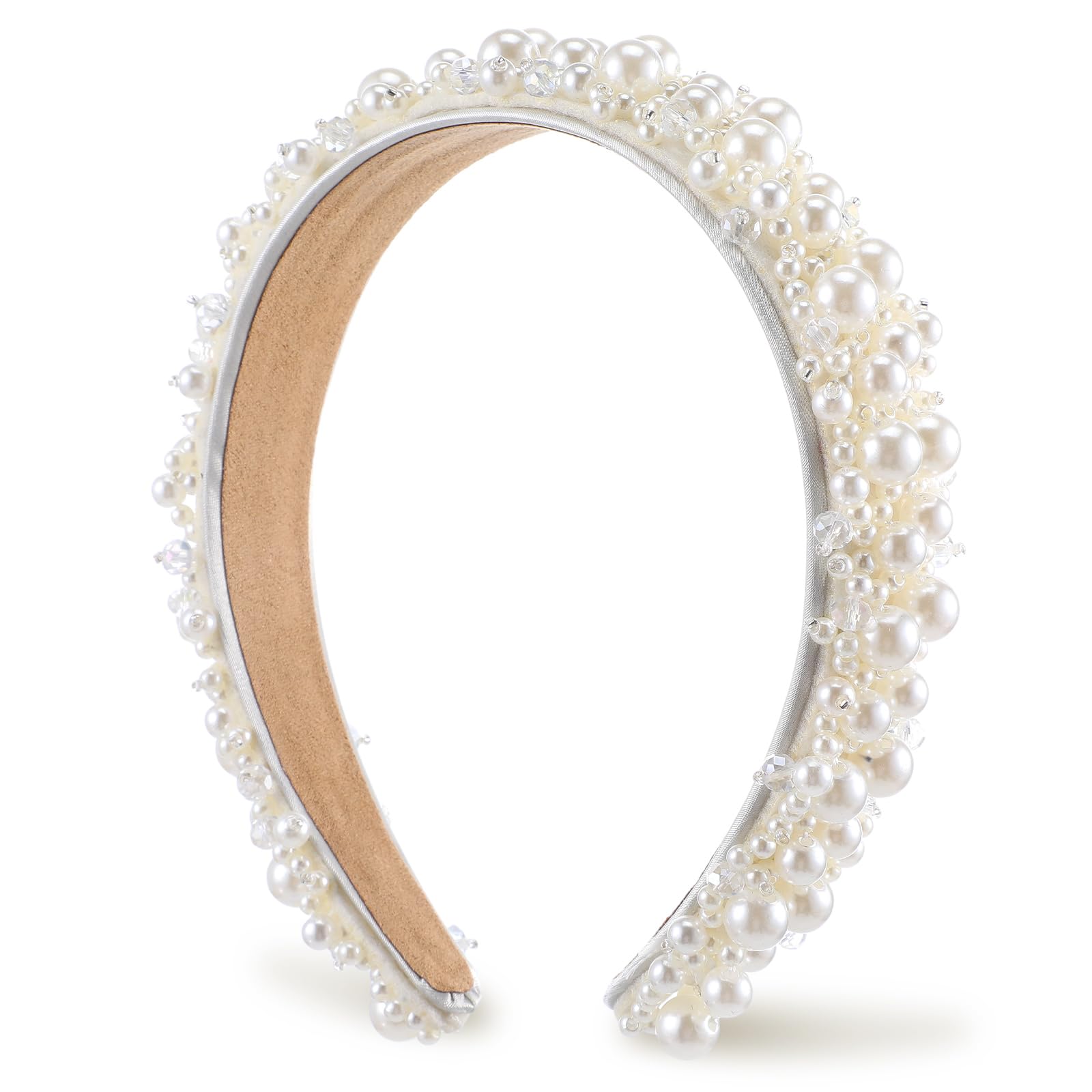 Diadema de perlas sintéticas, lindas diademas blancas para mujeres y niñas, diademas con cuentas de diamantes de imitación, elegantes tocados para el pelo, accesorios de boda para bodas y novias