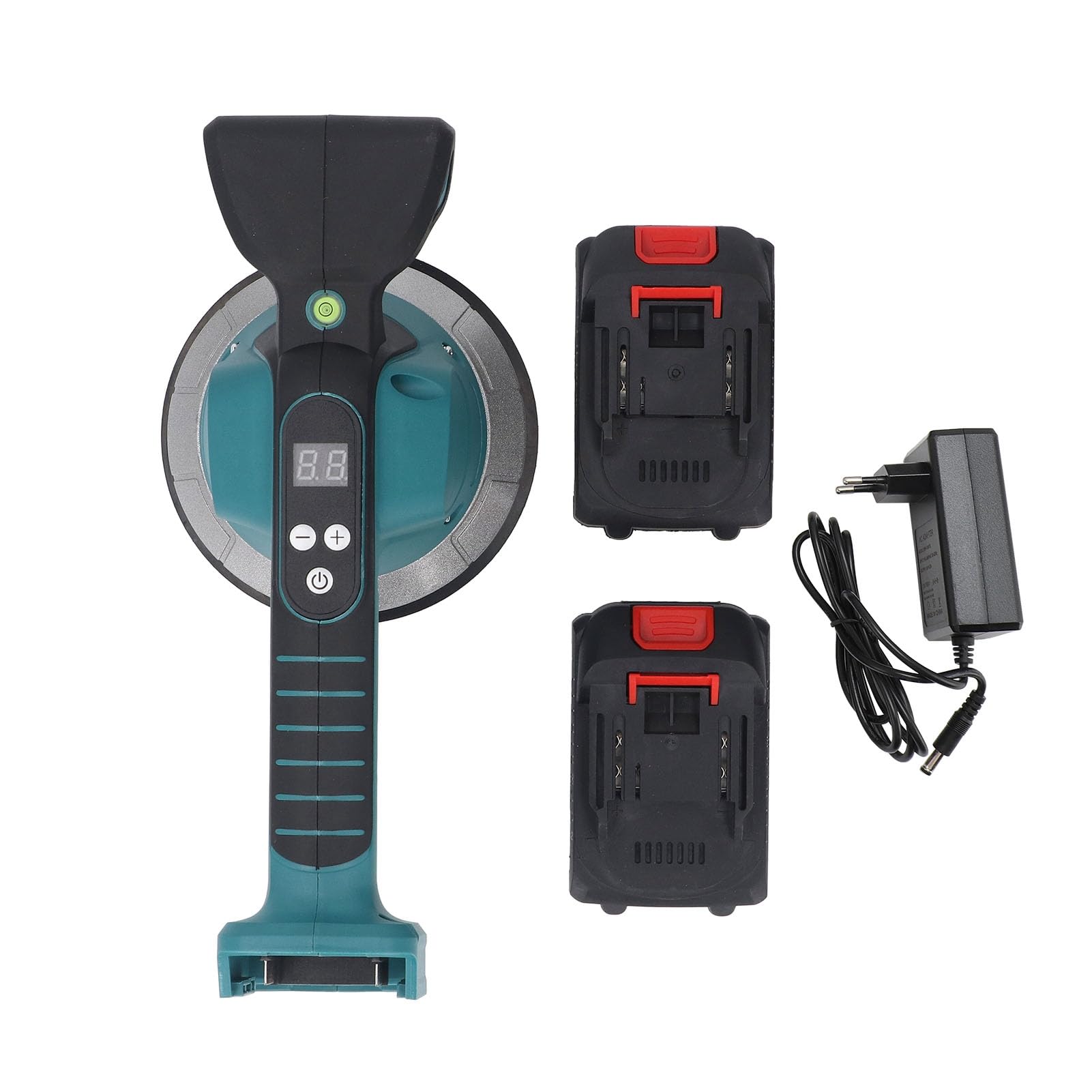 Dispositivos de Vibración de Azulejos, Máquina de Tiler, Vibrador de Baldosas con 10 Engranajes Velocidad Ajustable, Taza de Succión, Pantalla Digital LCD
