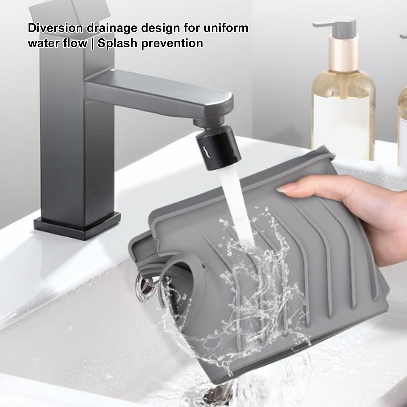 Almohadilla de lavabo resistente a salpicaduras construida con excelente silicona para una fácil limpieza y uso multiusos en la cocina, accesorio antisalpicaduras para fregadero