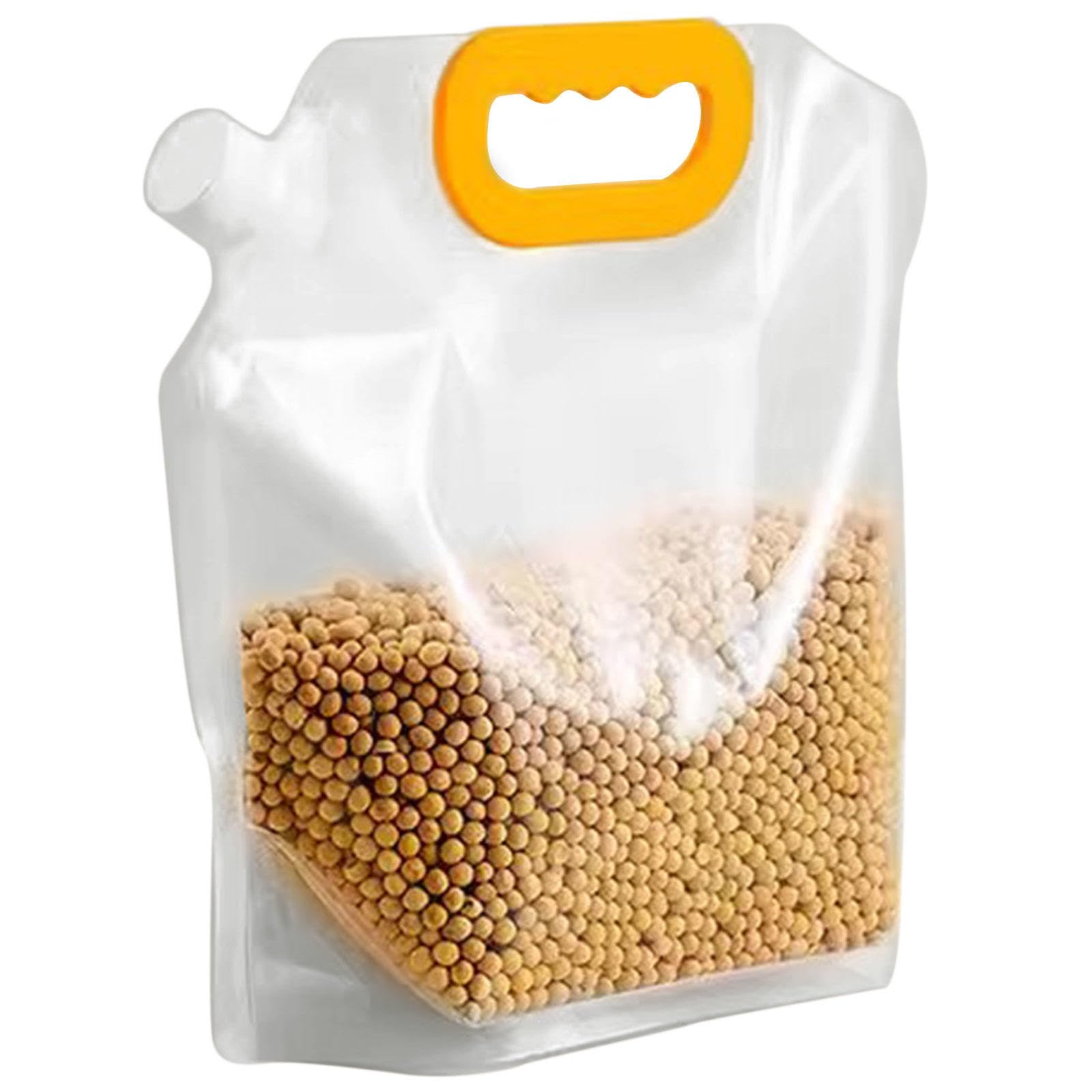 Bolsas reutilizables para almacenamiento de alimentos, paquete de 10 bolsas transparentes sin BPA con tapas para alimentos secos, bolsas selladas a prueba de humedad para organización de cocina, ideal