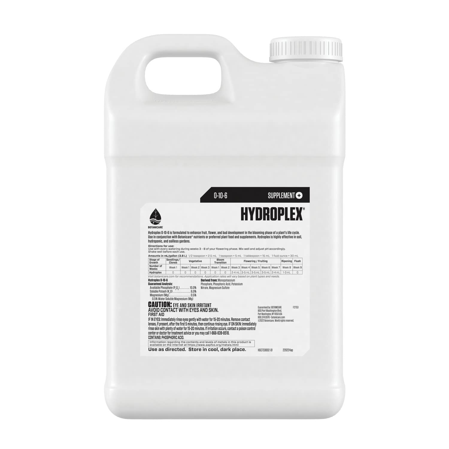 Botanicare Hydroplex Bloom Enhancer 0-10-6 2.5 Gallon - Image 3