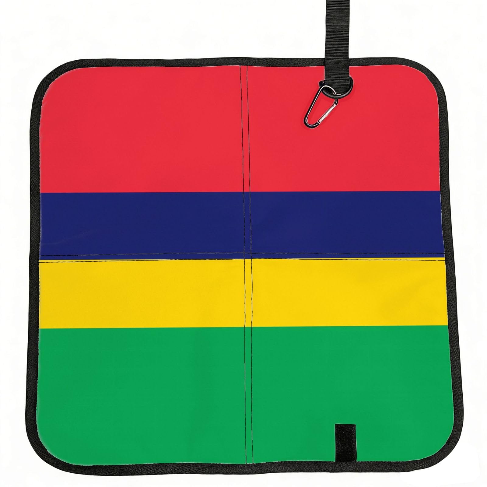 WZYCWB Flag of Mauritius Foldable Seating Cushion with Carabiner - Stadium Mat for Camping, Hiking and Outdoor Activities
