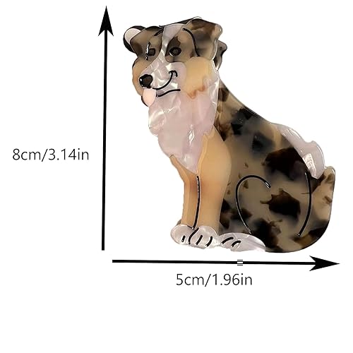 Miniatura 2 de Pinzas de garra de perro de pastor australiano, pinzas de pelo de perro, pinzas de mandíbula de pelo con forma de animal, pinzas de pelo de acetato,