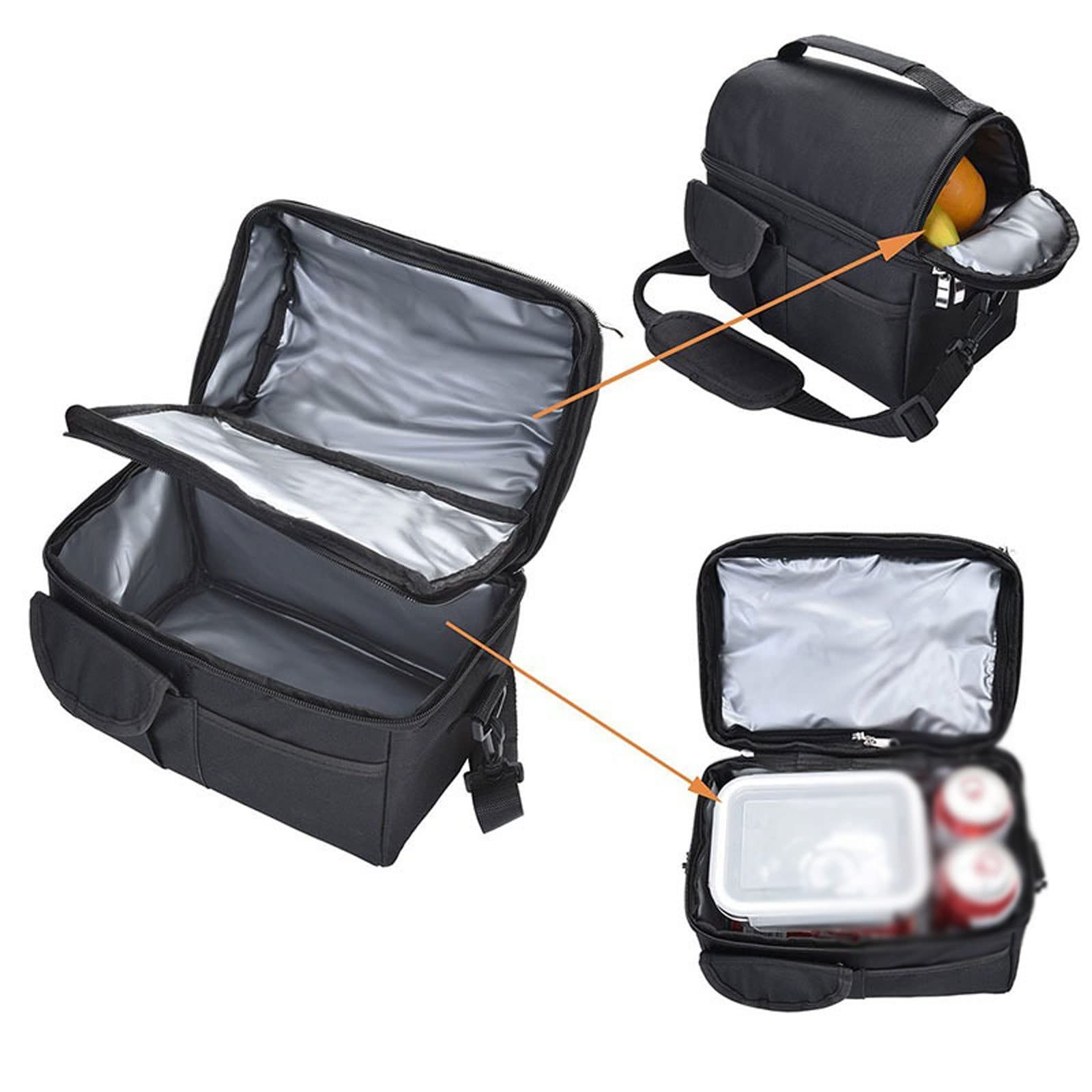 Isolierte Lunchtasche, doppelte Isolierpackung, Isoliertasche für Lebensmittel, Lunch-Kühler