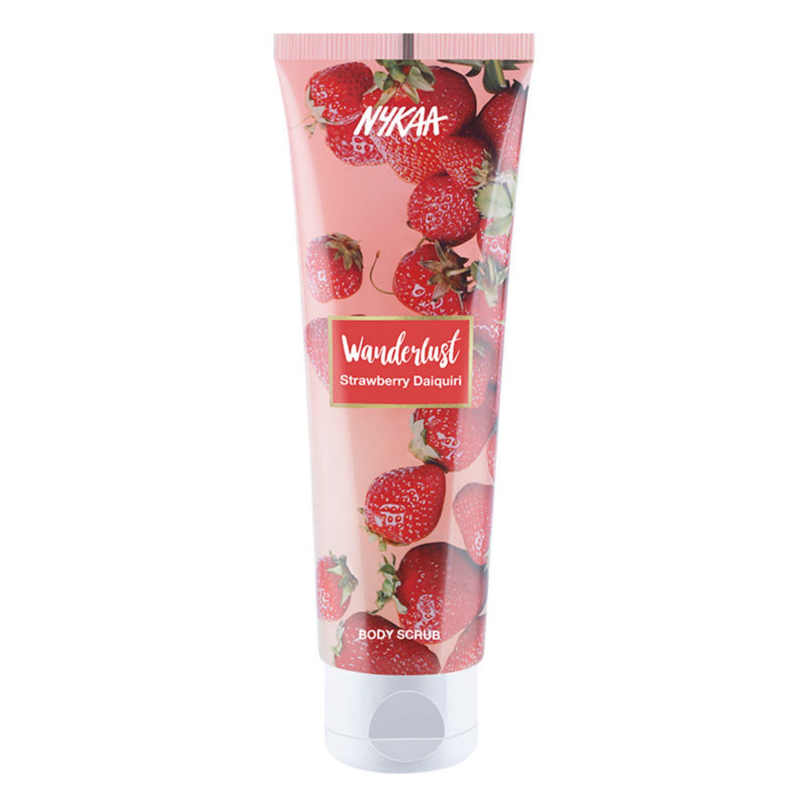 Nykaa NaturalsWanderlust Body Scrub - Nourishes Dull Skin - Buff Dead Skin for Smooth Results - Aloe Vera Infused - Strawberry Daiquiri - 4.93 oz