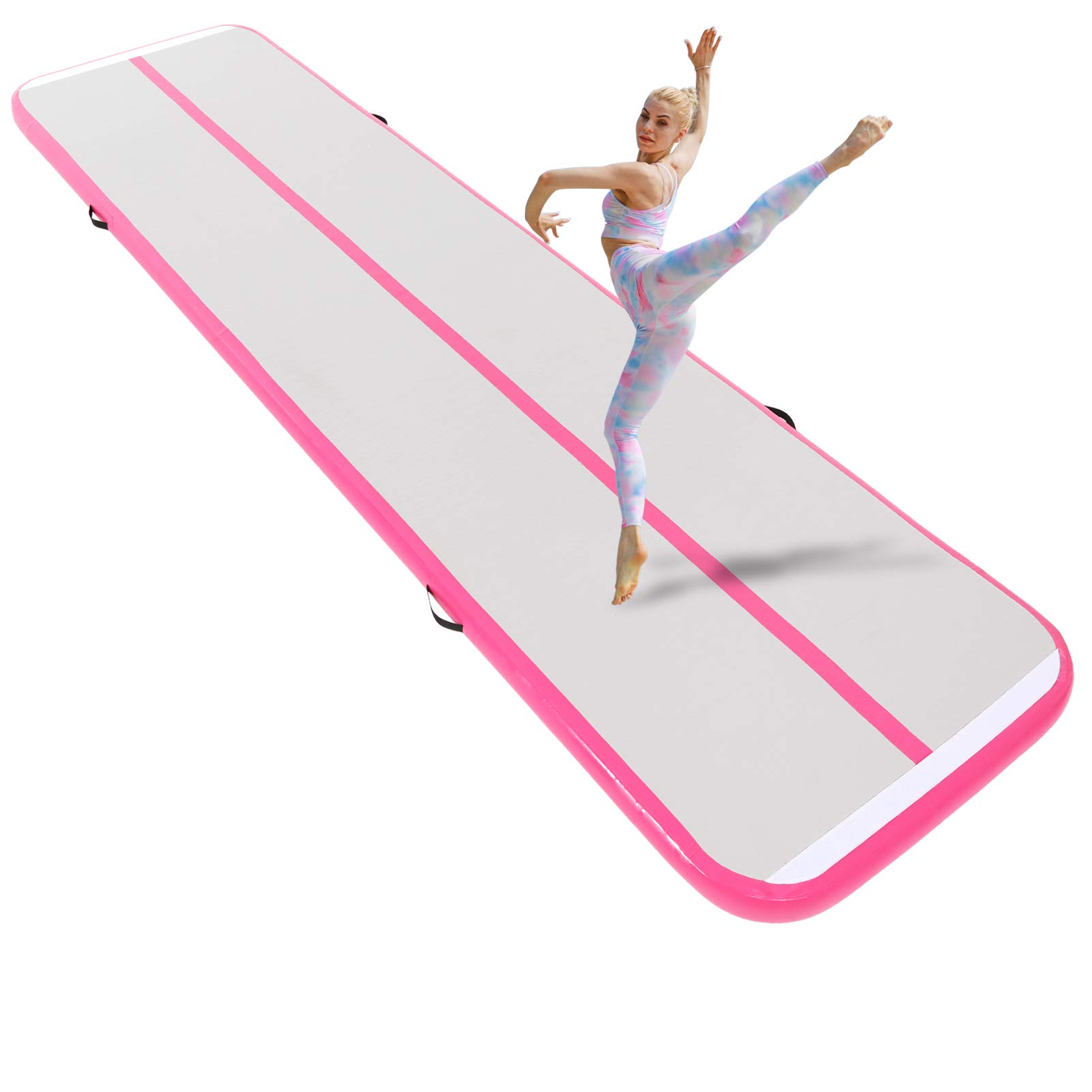 Naice Air Gymnastics Mat, Training Tumbling Mat,16 Feet Tumble Tracks Air Training Mats with Electric Air Pump for Indoor/Gym/Outdoor/Yoga/Water/School Use