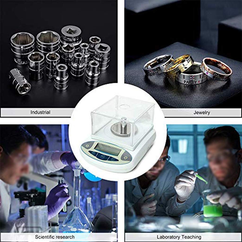 Balanza electrónica analítica digital de laboratorio científico de alta precisión, 3000 g * 0,01 g Precisión Joyas Pesas Balanzas Balanzas electrónicas de pesaje de precisión de laboratorio (600 g *