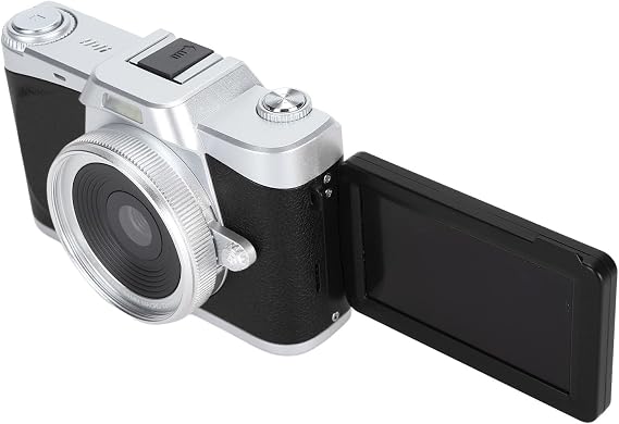 Smart Digital Camera 64MP 4K Digital Camera 20x Zoom 180° Flip Screen 1200mAh with Wide Angle Lens Professional Lens Mirrorless Interchangeable Lens Camera Camera Screen with