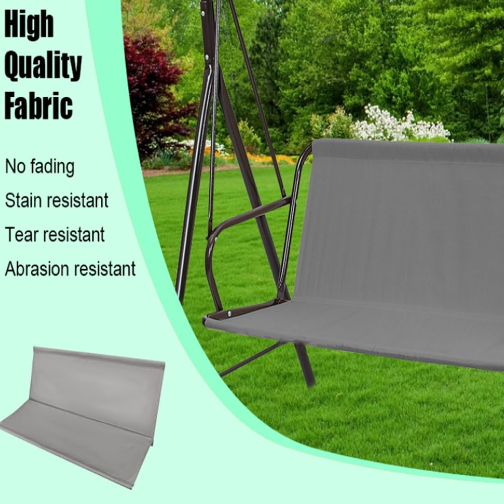 Copriseduta Di Ricambio Per Dondolo 2 3 Posti Tessuto In Oxford 600D Copertura Per Esterni Per Sedia Da Giardino Copertura Per Sedia Da Balcone(Grey,160x58x58cm/63x22.8in)