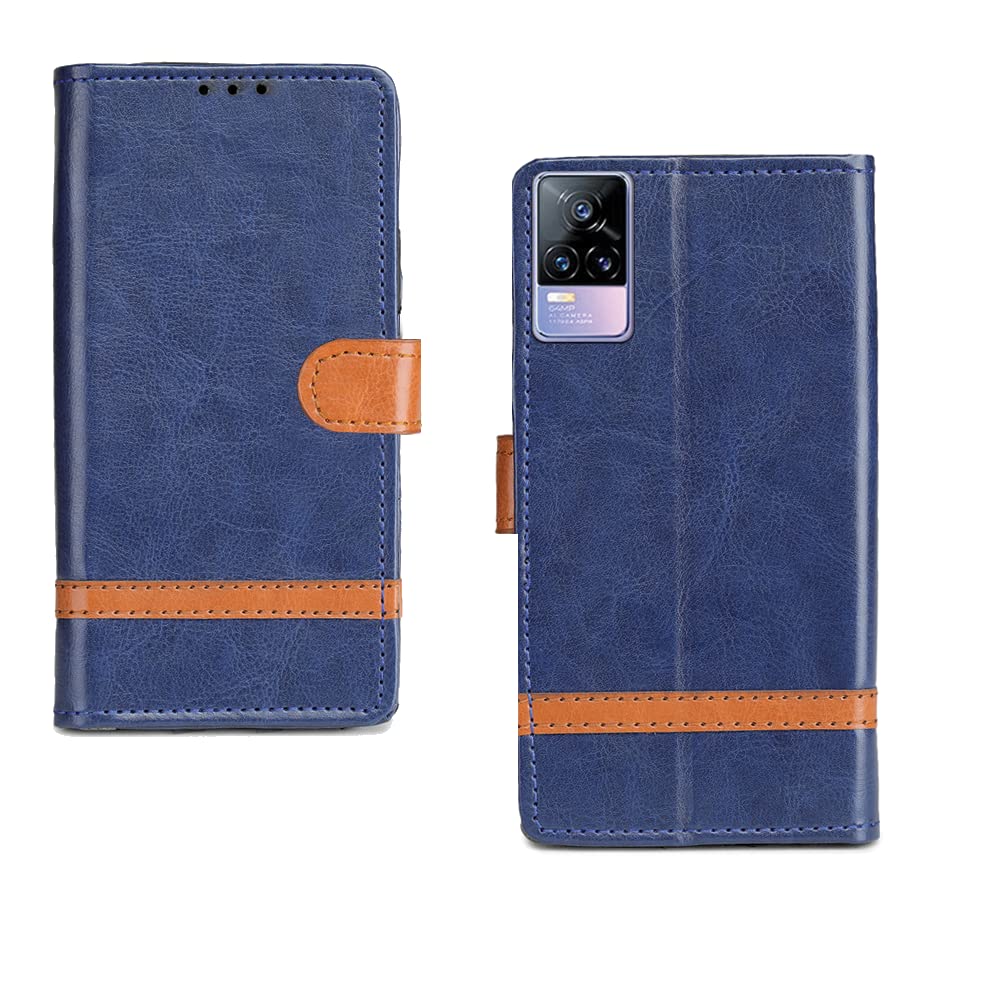 Pinaaki Enterprises Vivo Y73 5G Flip Case | Premium Leather Finish Flip Cover |Complete Protection Flip Cover for Vivo Y73 5G - Blue Stripe (B0B6SV4V5S) Amazon Price History, Amazon Price Tracker