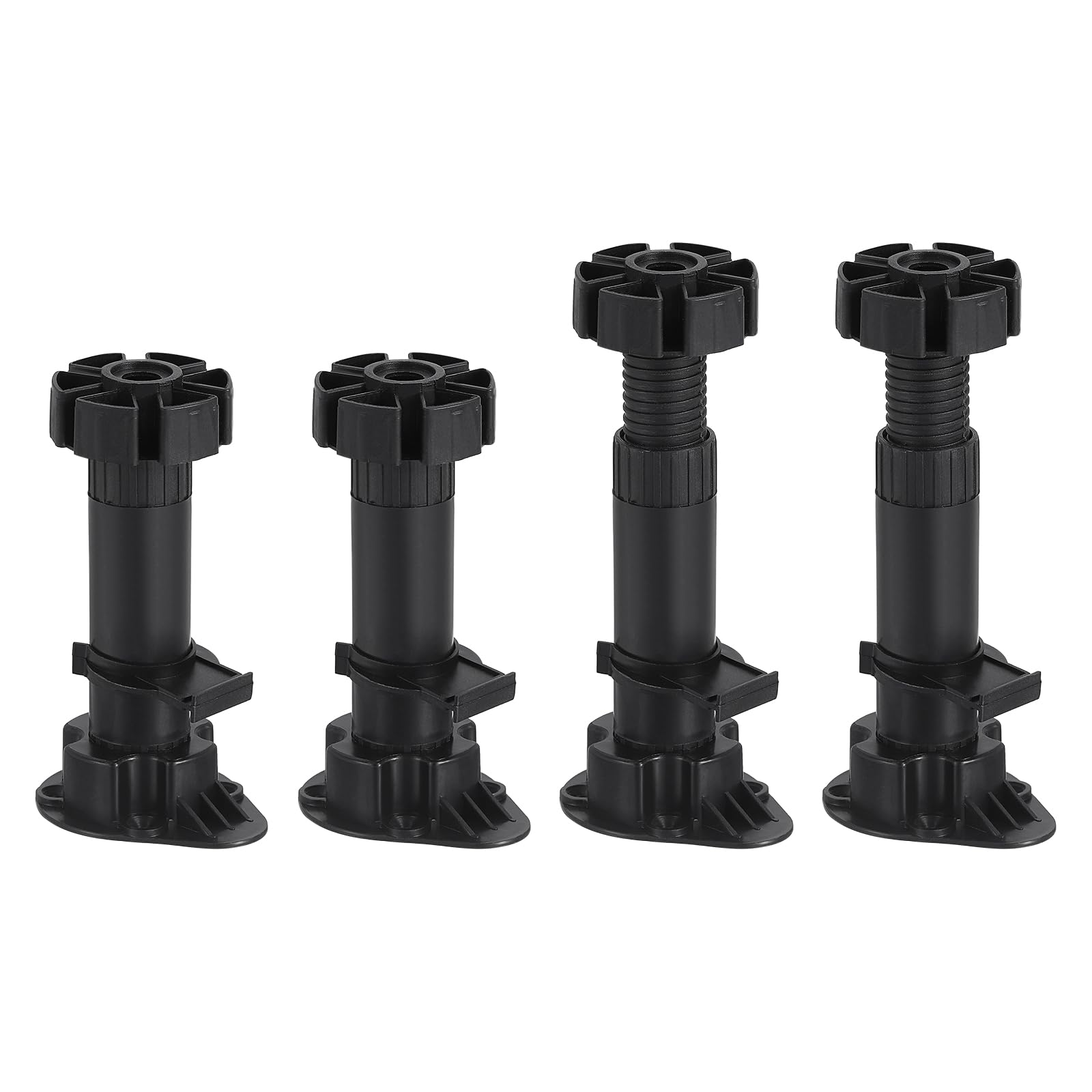 DTGN 120x46mm(LxW) Adjustable Leveling Feet - 4Pack- Good for Furniture - Leveler Support Frame Replacement Legs - Black