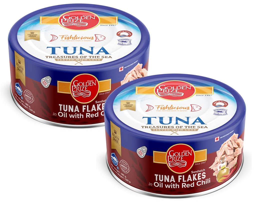 Golden Prize Tuna Sandwich Flakes in Oil with Red Chili, 185g (Pack of 2) (B07H9LRLVW) Amazon Price History, Amazon Price Tracker