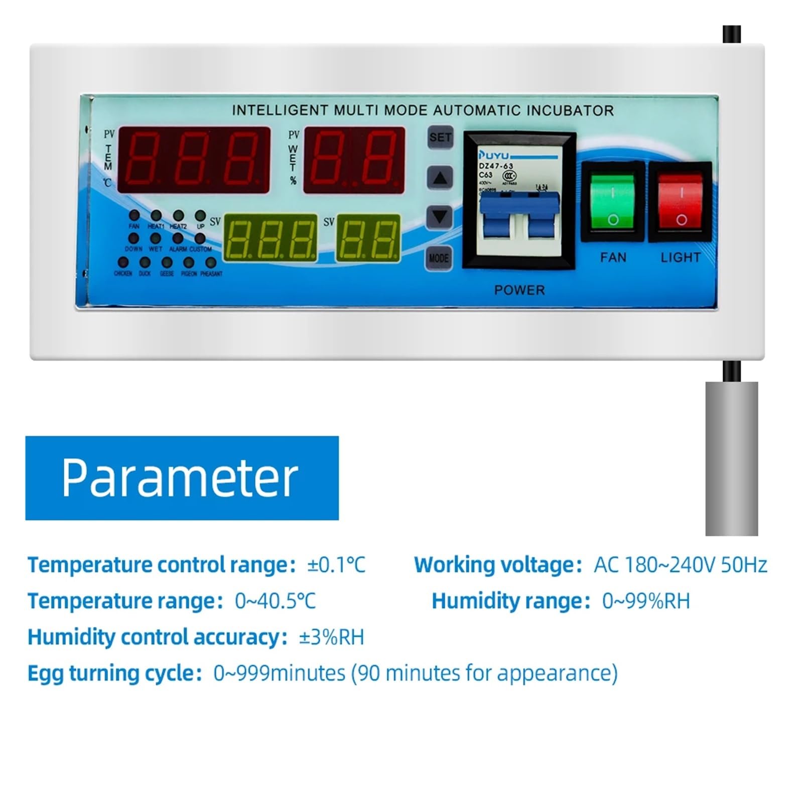Kontroler Temperatury, Inkubator do jajek w pełni automatyczny XM-18E Wylęgarnia jaj Kontroler temperatury i wilgotności Cyfrowy wielofunkcyjny kontroler
