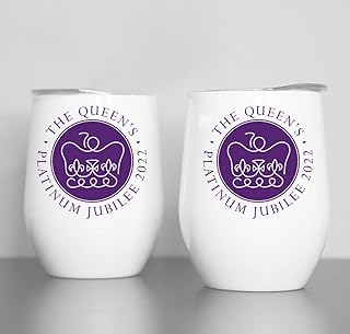 Platinum Jubilee Wine Tumbler, Personalised Wine Tumbler, Teachers Gift, Birthday Gift, Personalised Stemless Wine Tumbler, Wine Glass
