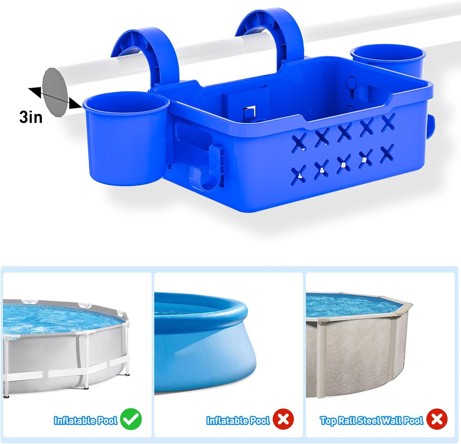 Poolside Aufbewahrungskorb mit Pool-Becherhalter (2 Stück)