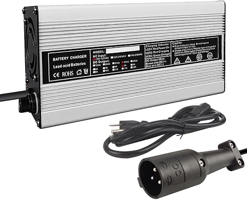 Abakoo Nuevo 48 voltios 5 amperios para Club Car Golf Cart Cargador de batería con enchufe redondo de 3 pines