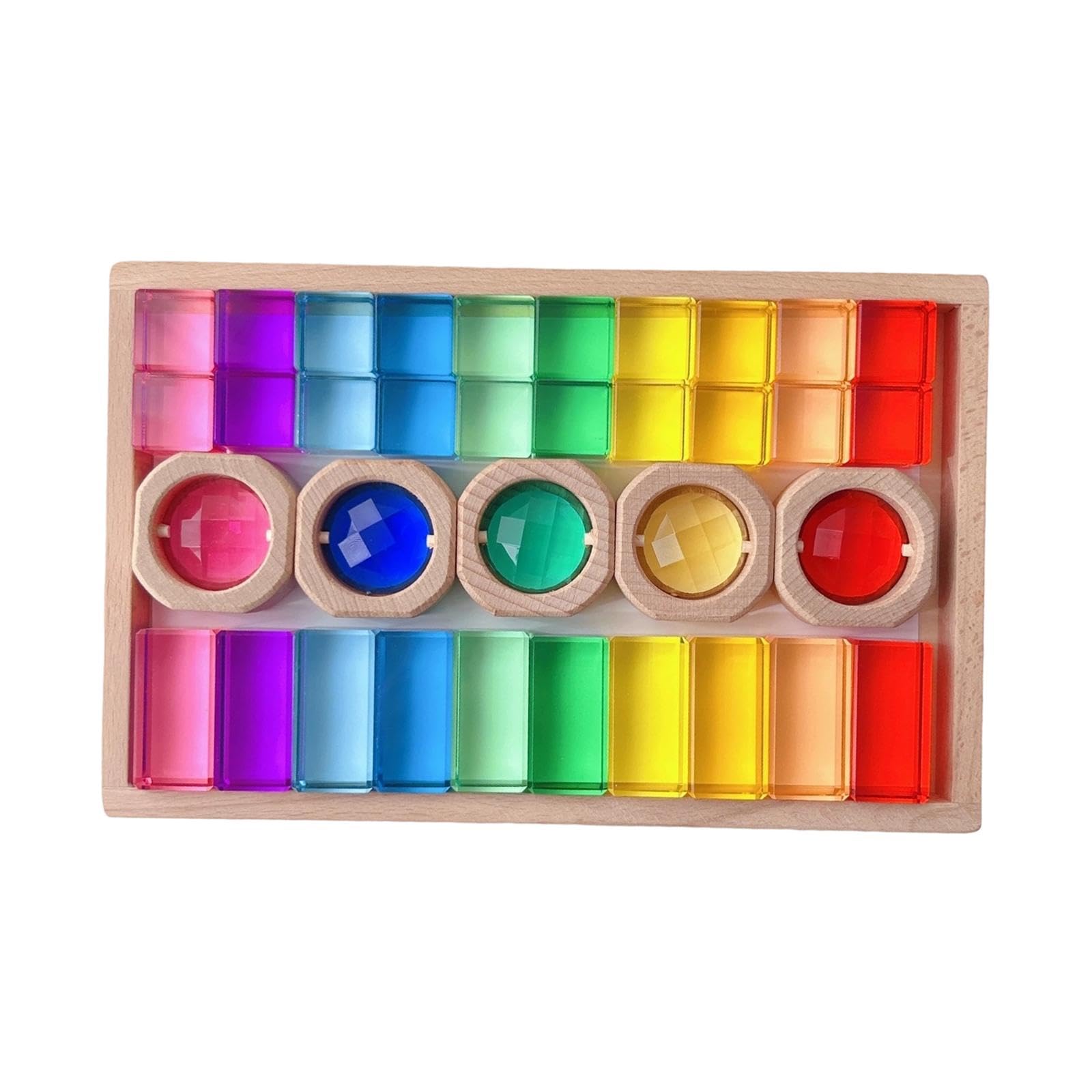 Acrylic Wooden GEM Blocks Educational Toys Birthday Gift Building Blocks Set Style A-image-48