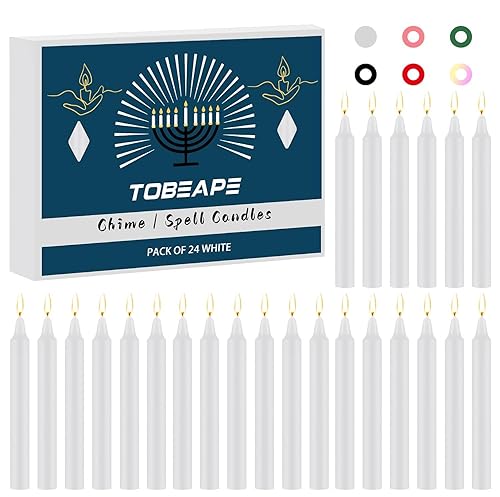 4" White Candles Spell Chime Candles 24 pcs, Unscented Mini