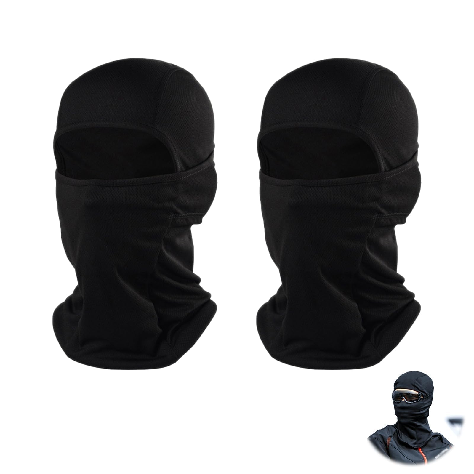 2 PCS Cagoule Moto Automne-Hiver Balaclava, Cagoule Masque de Ski Coupe-Vent Respirant Thermique Cagoules de Moto pour Vélo Ski Running Snowboard, pour Hommes et Femmes, Anti Poussiere